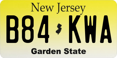 NJ license plate B84KWA