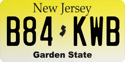 NJ license plate B84KWB