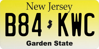 NJ license plate B84KWC