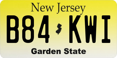 NJ license plate B84KWI