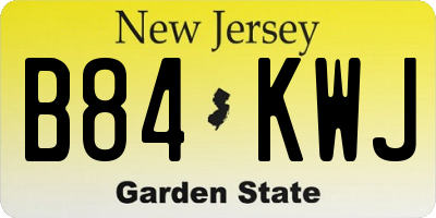 NJ license plate B84KWJ