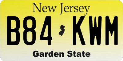 NJ license plate B84KWM