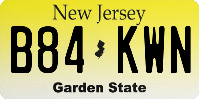 NJ license plate B84KWN