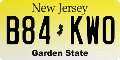 NJ license plate B84KWO
