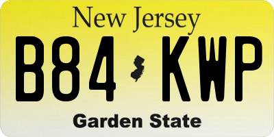 NJ license plate B84KWP