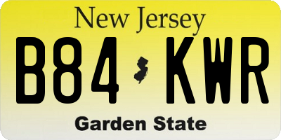 NJ license plate B84KWR