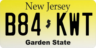 NJ license plate B84KWT