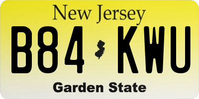 NJ license plate B84KWU