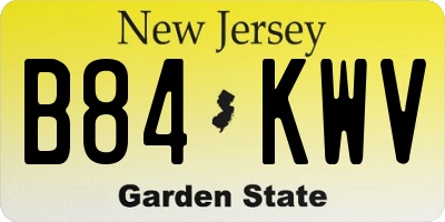 NJ license plate B84KWV