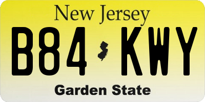 NJ license plate B84KWY