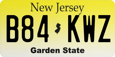 NJ license plate B84KWZ