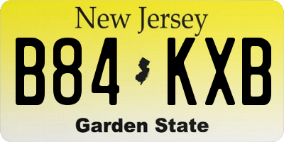 NJ license plate B84KXB