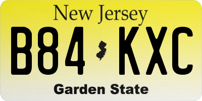 NJ license plate B84KXC