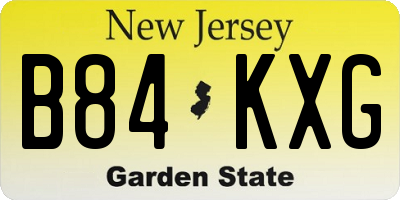 NJ license plate B84KXG