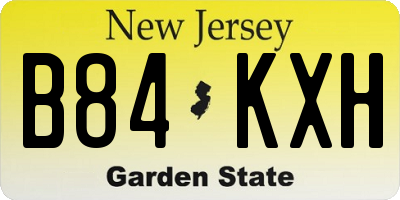 NJ license plate B84KXH