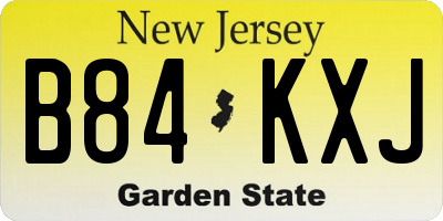 NJ license plate B84KXJ