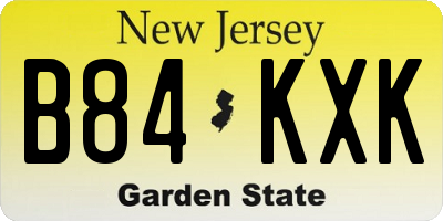 NJ license plate B84KXK