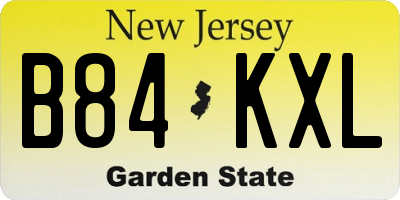 NJ license plate B84KXL