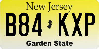 NJ license plate B84KXP