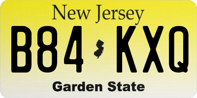 NJ license plate B84KXQ
