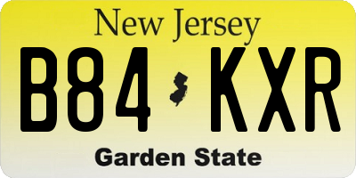NJ license plate B84KXR