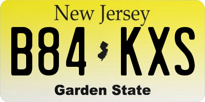 NJ license plate B84KXS