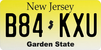 NJ license plate B84KXU