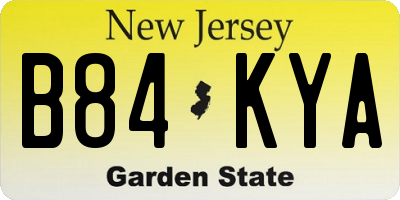 NJ license plate B84KYA