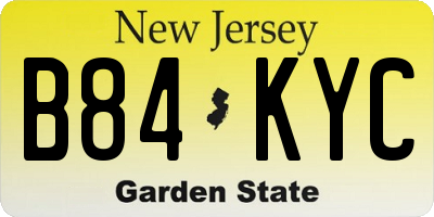 NJ license plate B84KYC