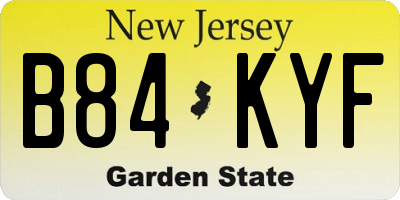 NJ license plate B84KYF