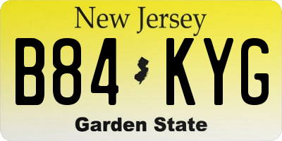 NJ license plate B84KYG