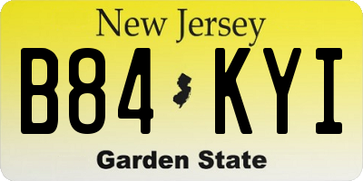 NJ license plate B84KYI