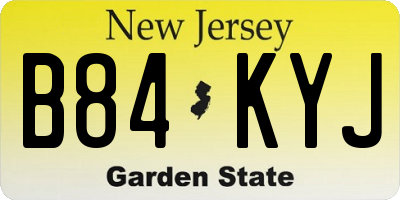 NJ license plate B84KYJ