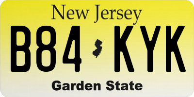 NJ license plate B84KYK