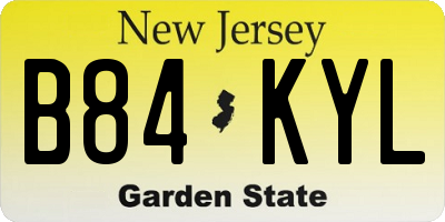 NJ license plate B84KYL