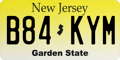 NJ license plate B84KYM