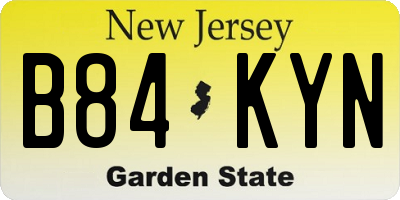 NJ license plate B84KYN