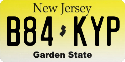NJ license plate B84KYP