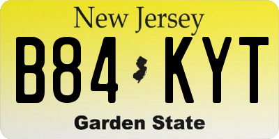 NJ license plate B84KYT