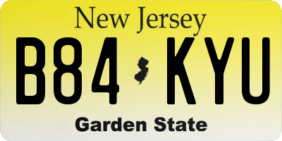 NJ license plate B84KYU