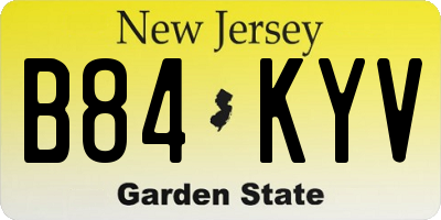 NJ license plate B84KYV