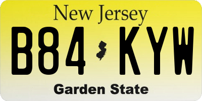 NJ license plate B84KYW