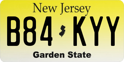 NJ license plate B84KYY