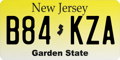 NJ license plate B84KZA