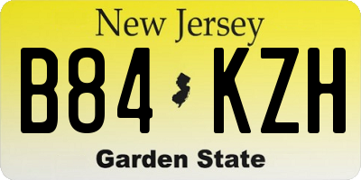 NJ license plate B84KZH
