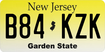 NJ license plate B84KZK