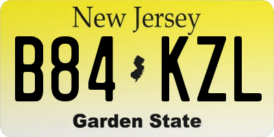 NJ license plate B84KZL