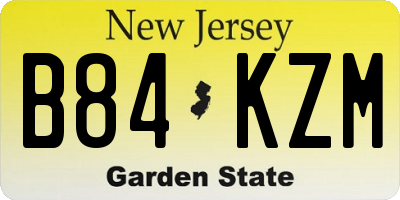 NJ license plate B84KZM