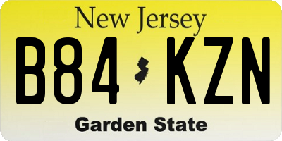 NJ license plate B84KZN