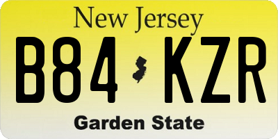 NJ license plate B84KZR